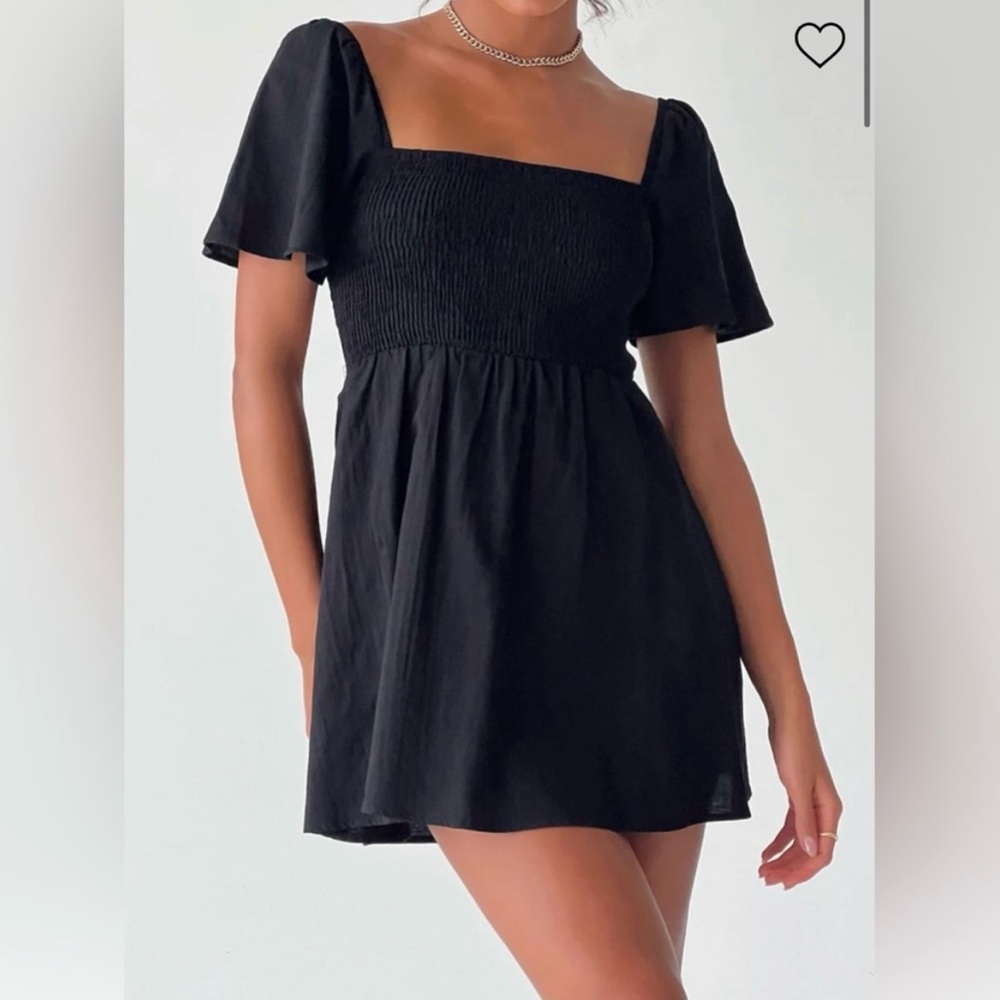 Princess Polly Black Open Back Mini Dress